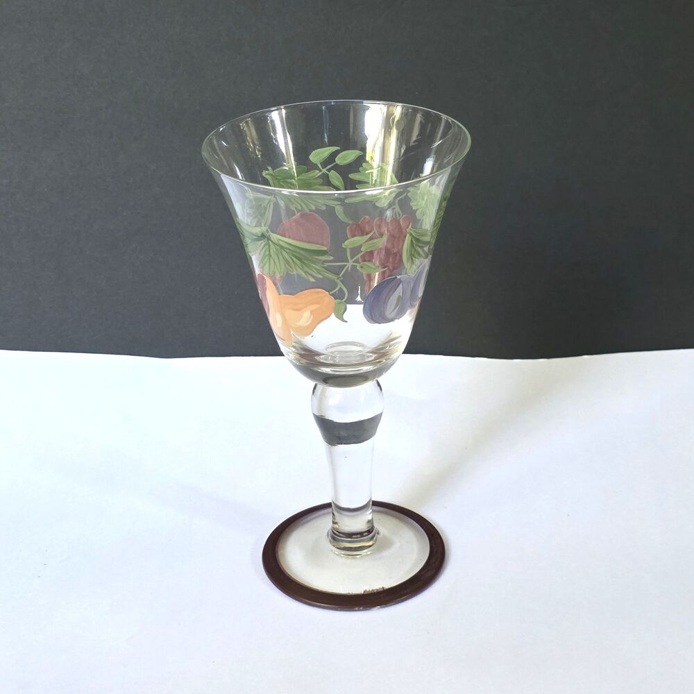 Noble Excellence Napa Valley Fruit Tea Water Wine Glass Hand Painted Goblet